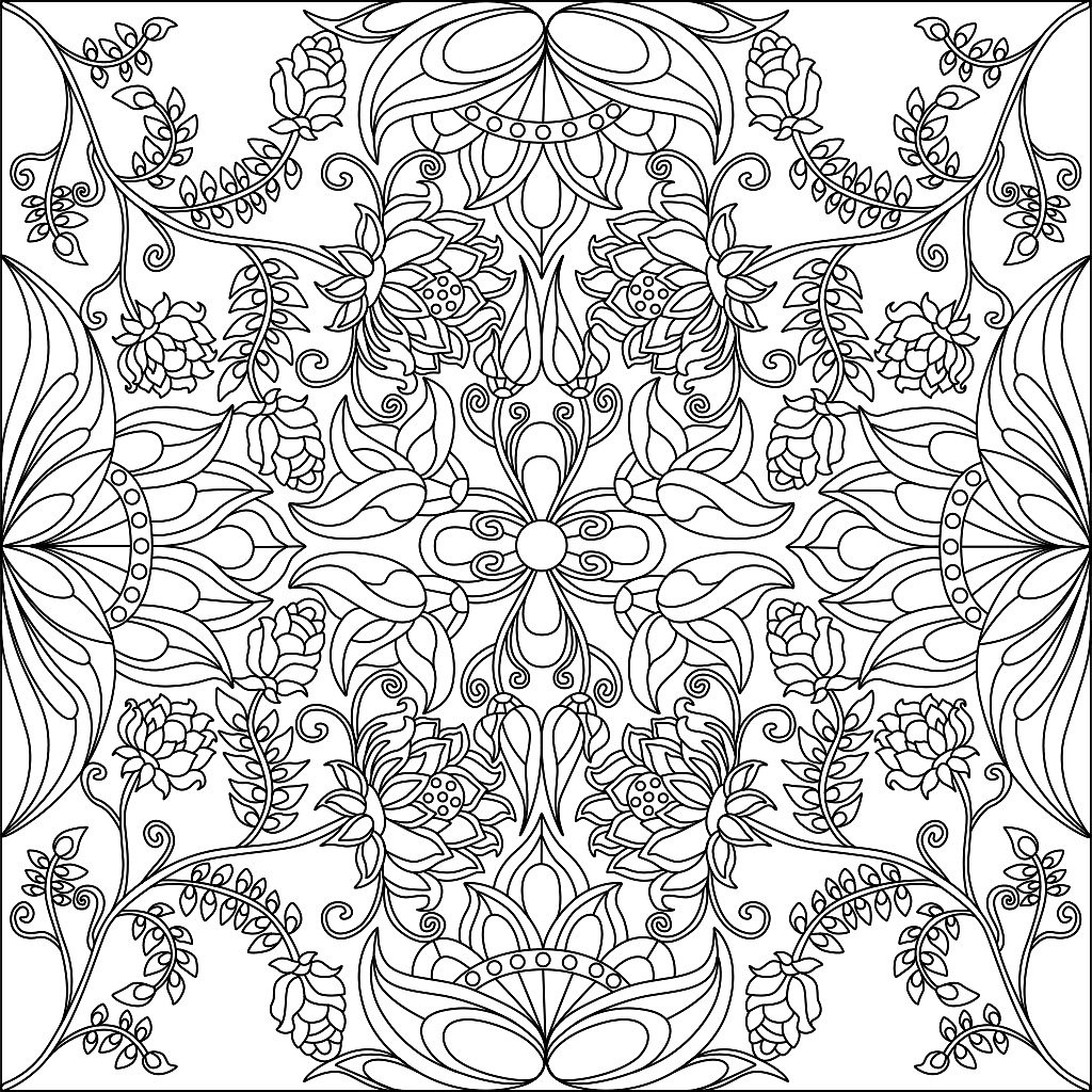 momi秘密花园涂色app线稿