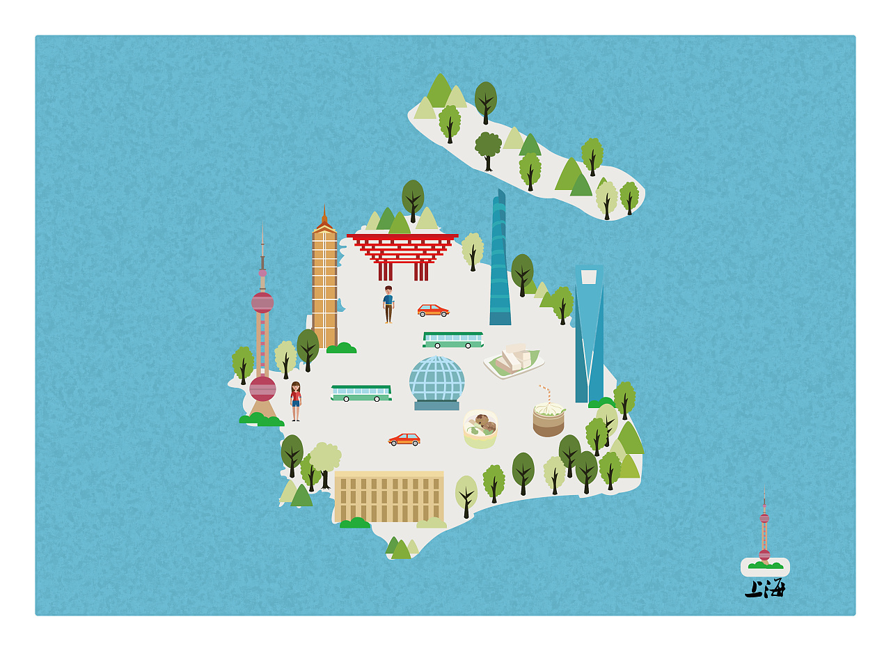 城市扁平化地图