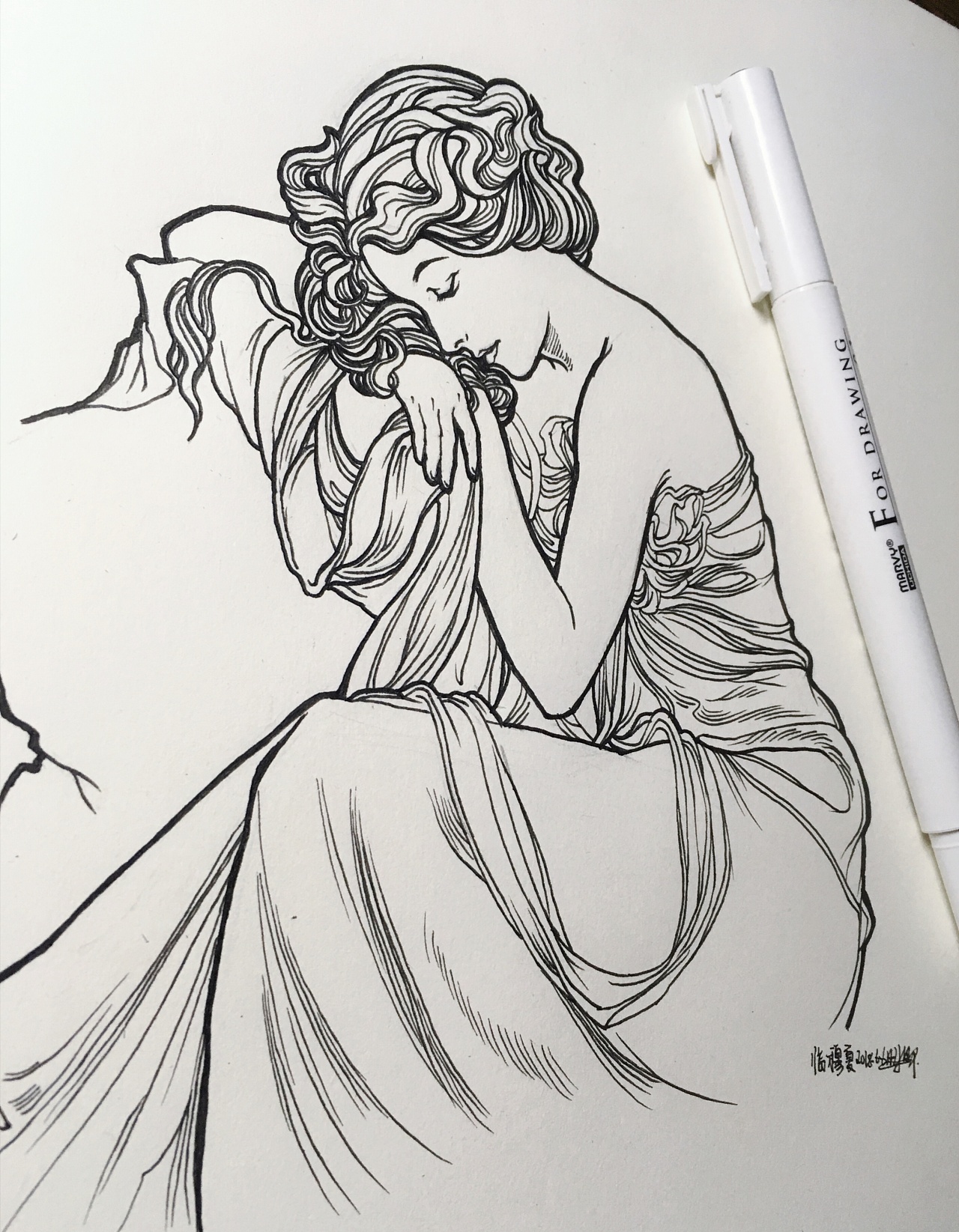 线稿练习~转临阿尔丰斯.穆夏