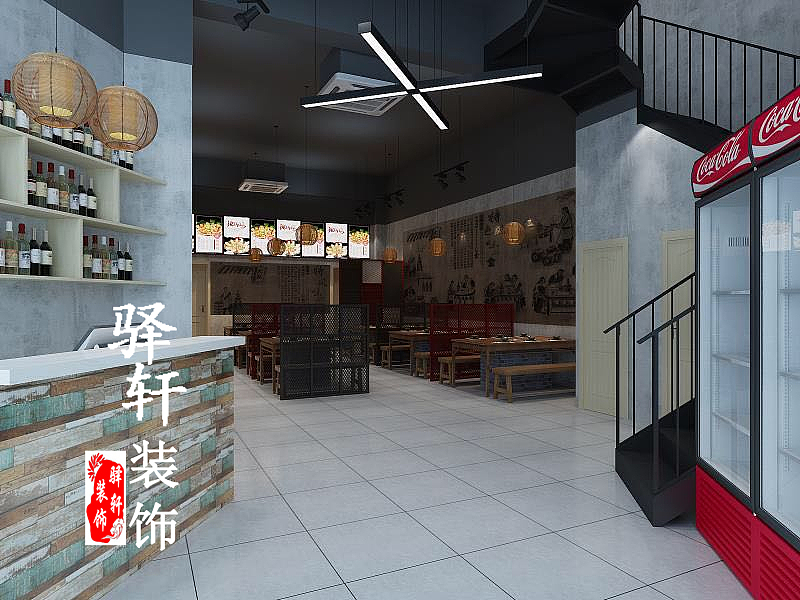 个性餐厅设计 合肥专业餐厅装修公司 地锅鸡店面装修