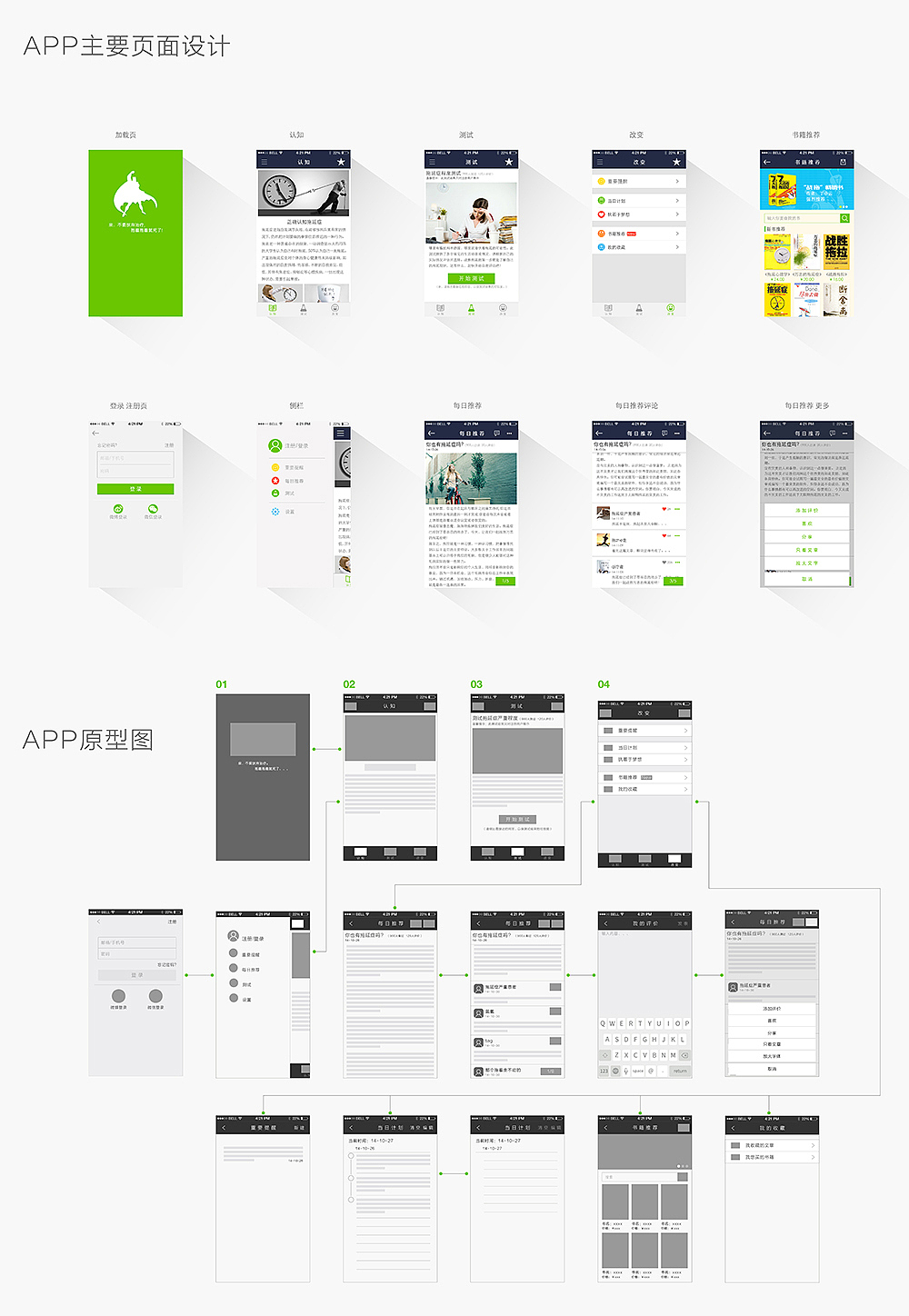 APP主要页面和原型图（图ZMjIxMDM0MDg=） - APP界面 - 站酷设计师青_鬓原创素材 - 站酷ZCOOL