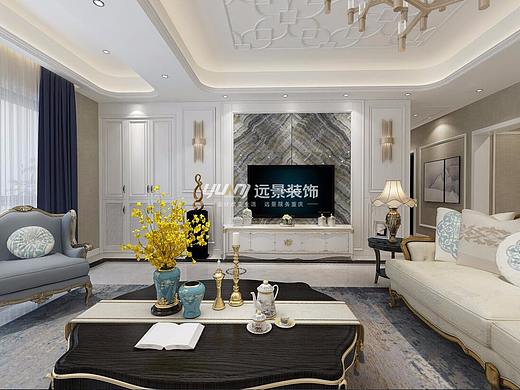 北碚中安翡翠湖装修方案参考-法式轻奢-重庆远景装饰