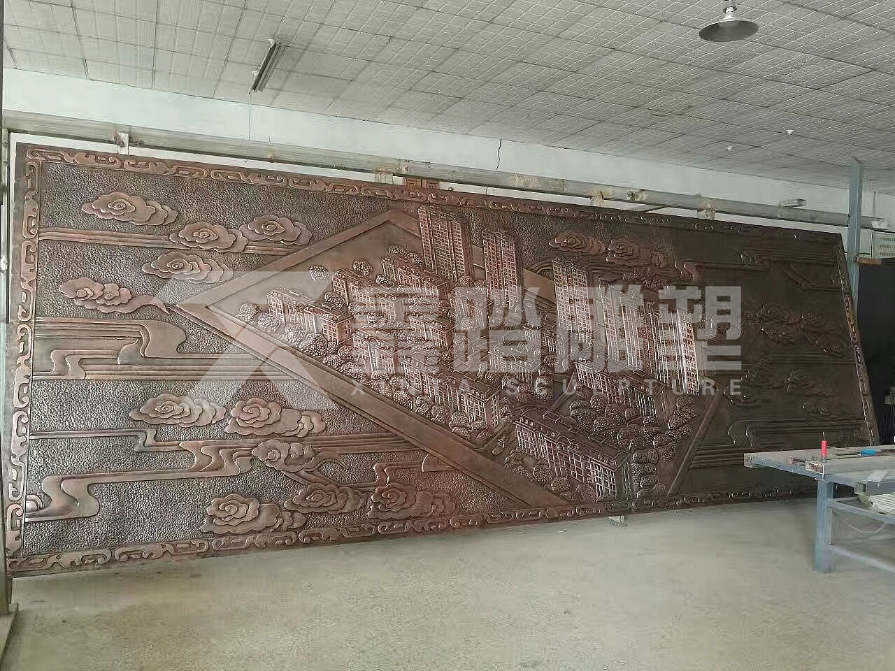 铜浮雕山水壁画_纯手工锻铜壁画图片大全