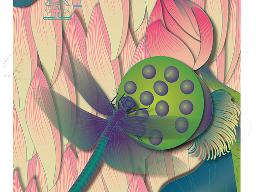 中国传统文化复兴——二十四节气插画海报 夏至