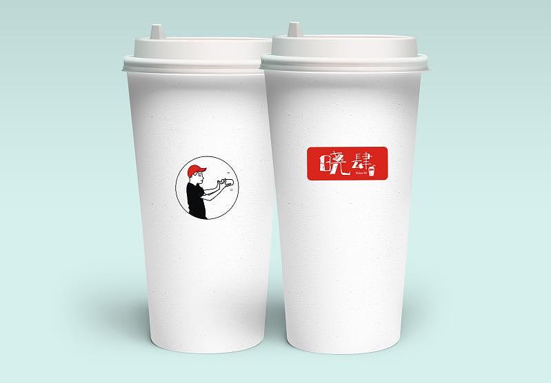 晓肆奶茶杯套纸杯设计