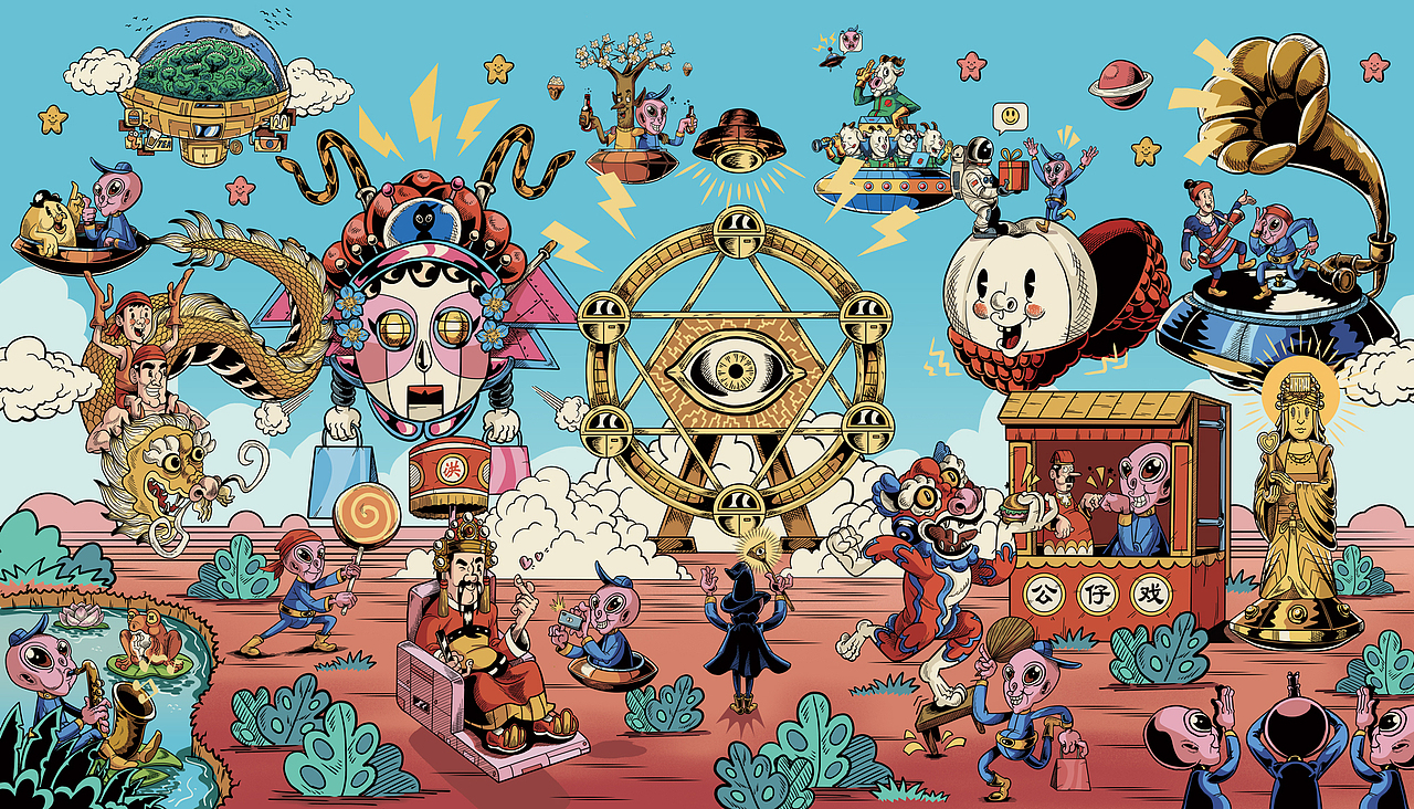 2wing X 万达造物节（图ZMTM0MTI2NzA4） - 商业插画 - 站酷设计师李2wing原创素材 - 站酷ZCOOL