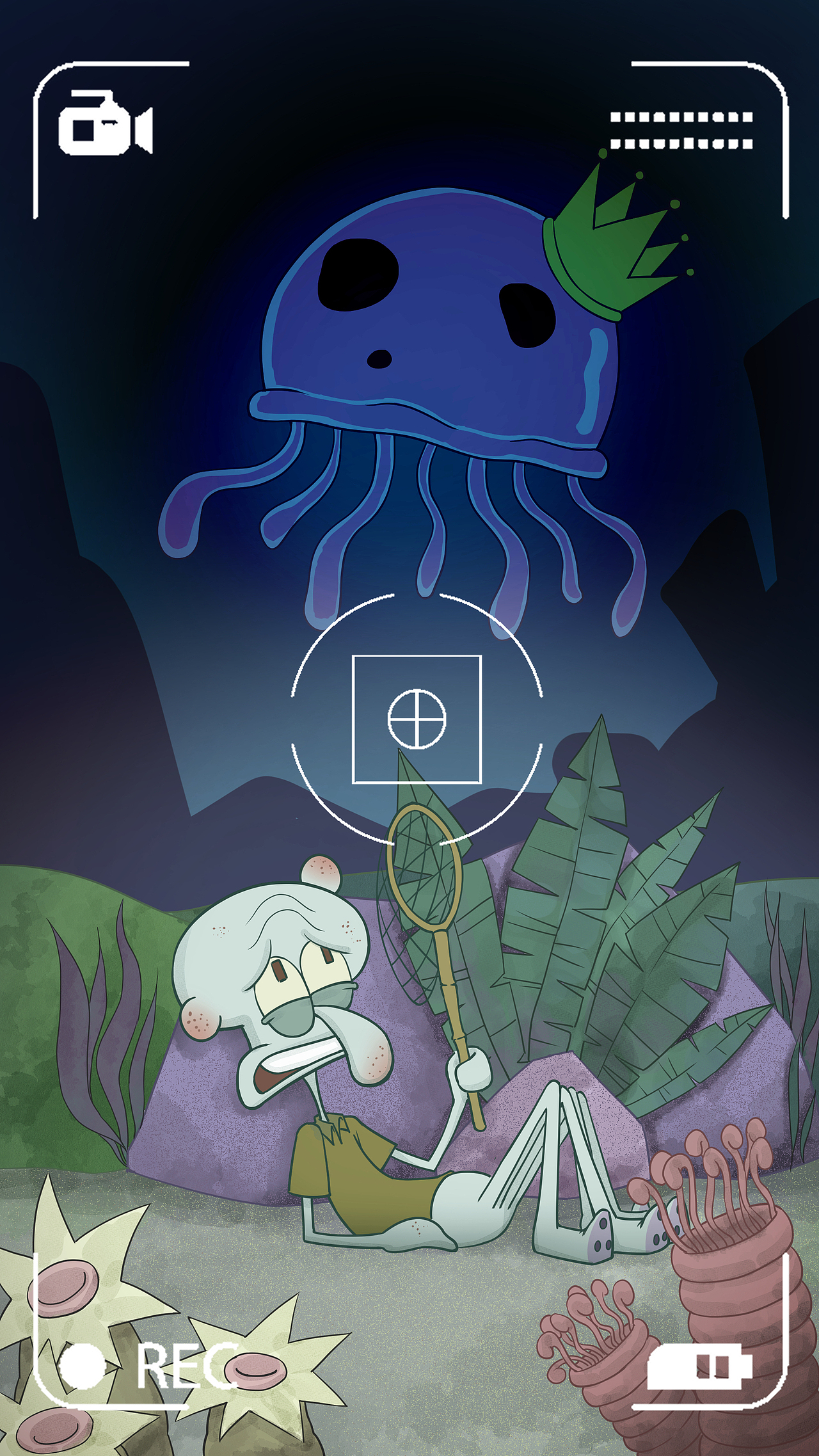 章鱼哥抓水母（图ZMjkyMjYzNTky） - 商业插画 - 站酷设计师壹号先生原创素材 - 站酷ZCOOL