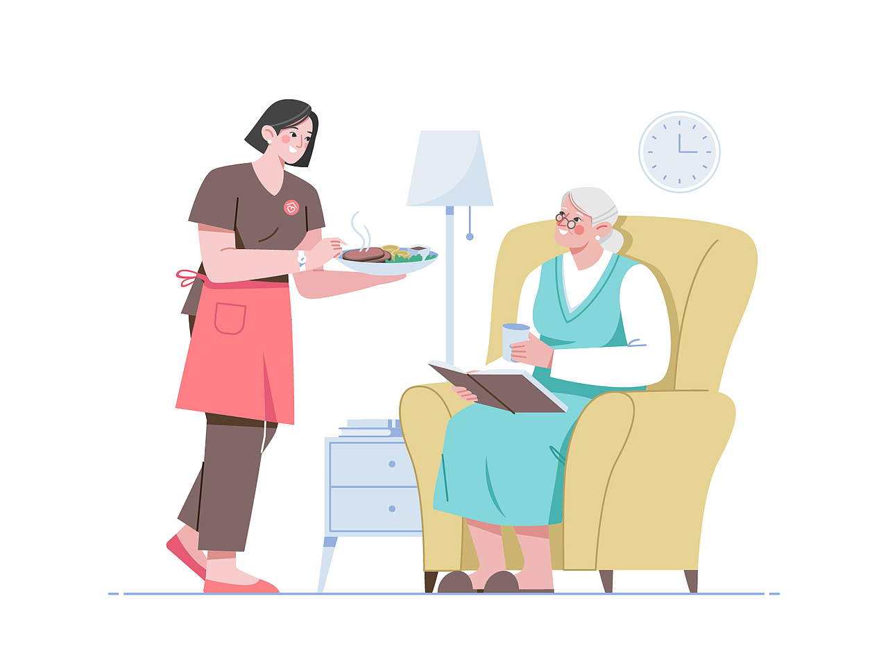 CIMH家政服务平台插画（图ZMjMxNDExNzA4） - 商业插画 - 站酷设计师由然工作室原创素材 - 站酷ZCOOL