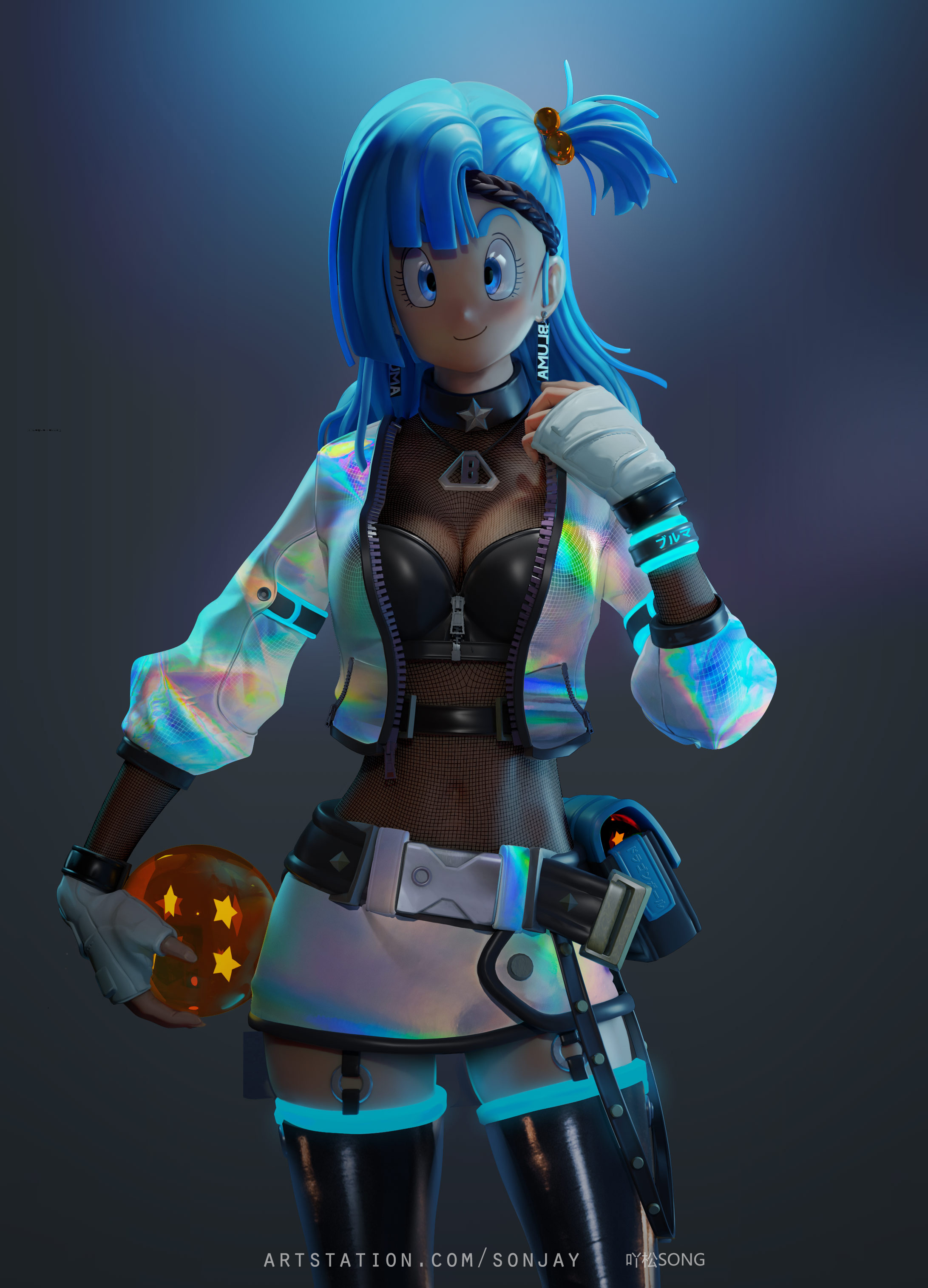 七龙珠布尔玛-角色设计|插画|商业插画|吖松song - 原创作品 - 站酷