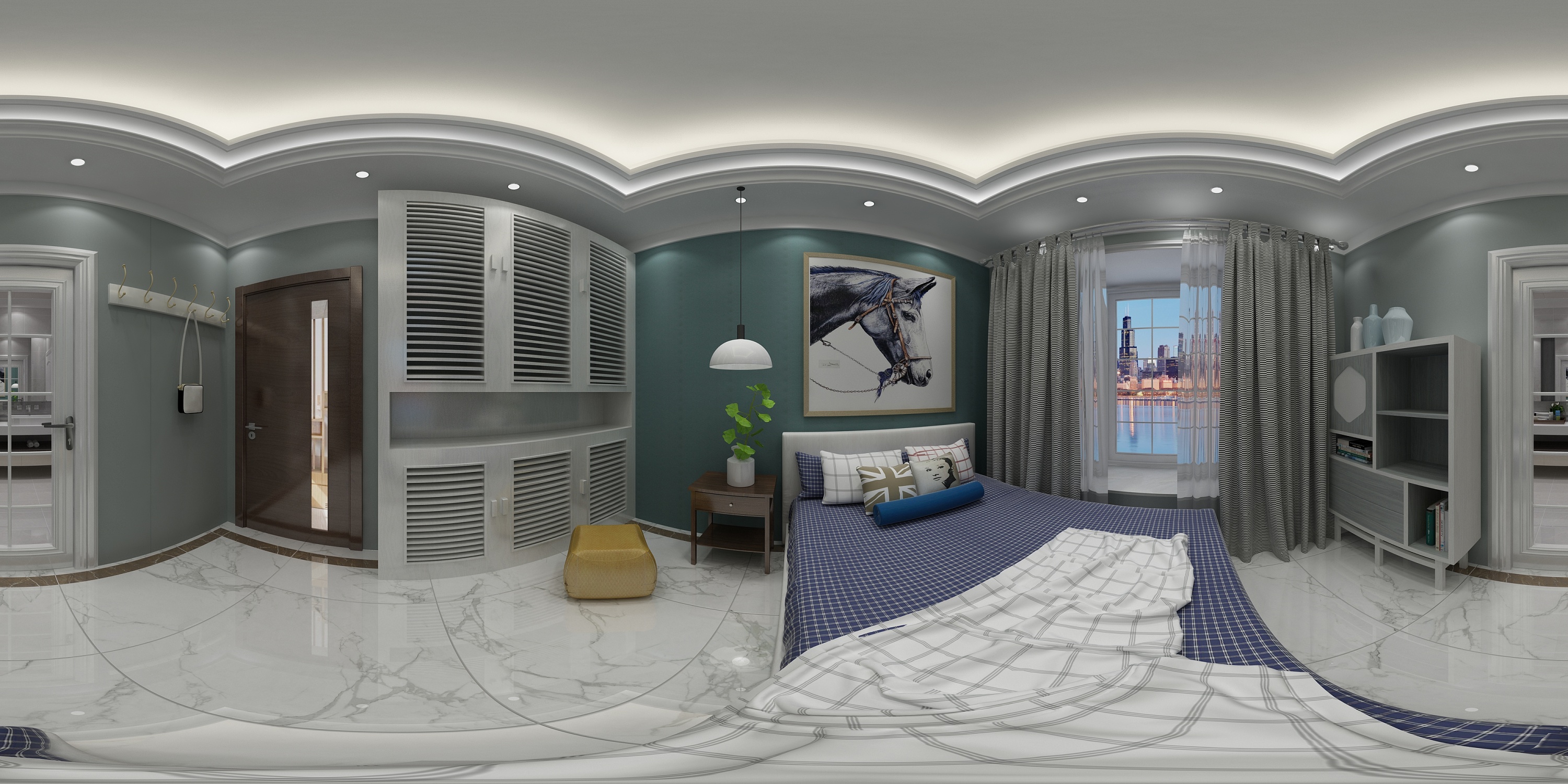 瓷砖铺贴家装项目-4房2厅全户型全景图|空间|室内设计|树树妖 - 原创