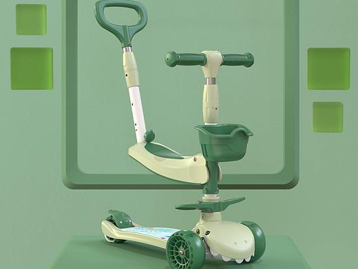 滑板车3D动画视频，滑行车3D展示视频