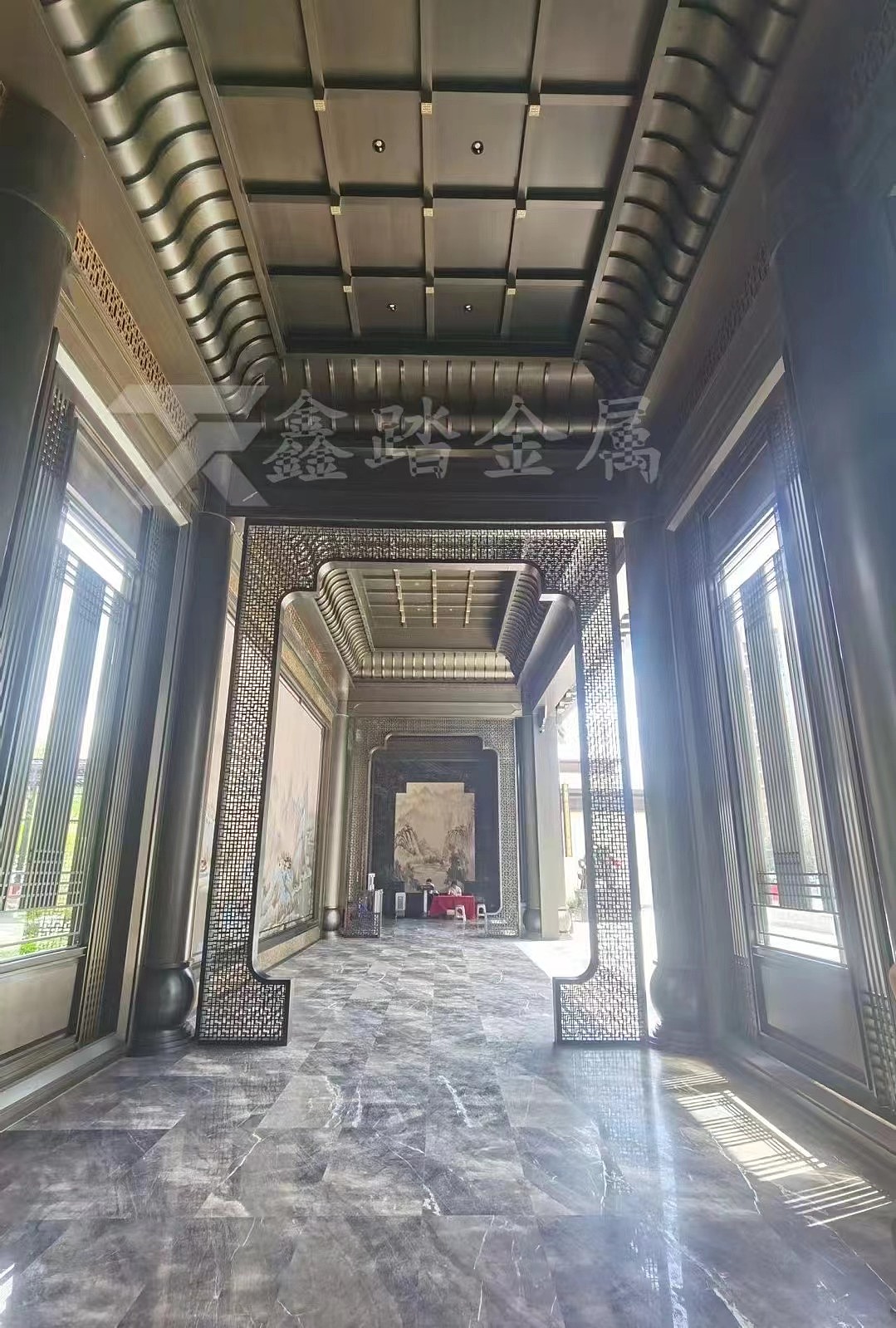 中式售楼部门楼 景观廊架金属整装工程 实景案例图片