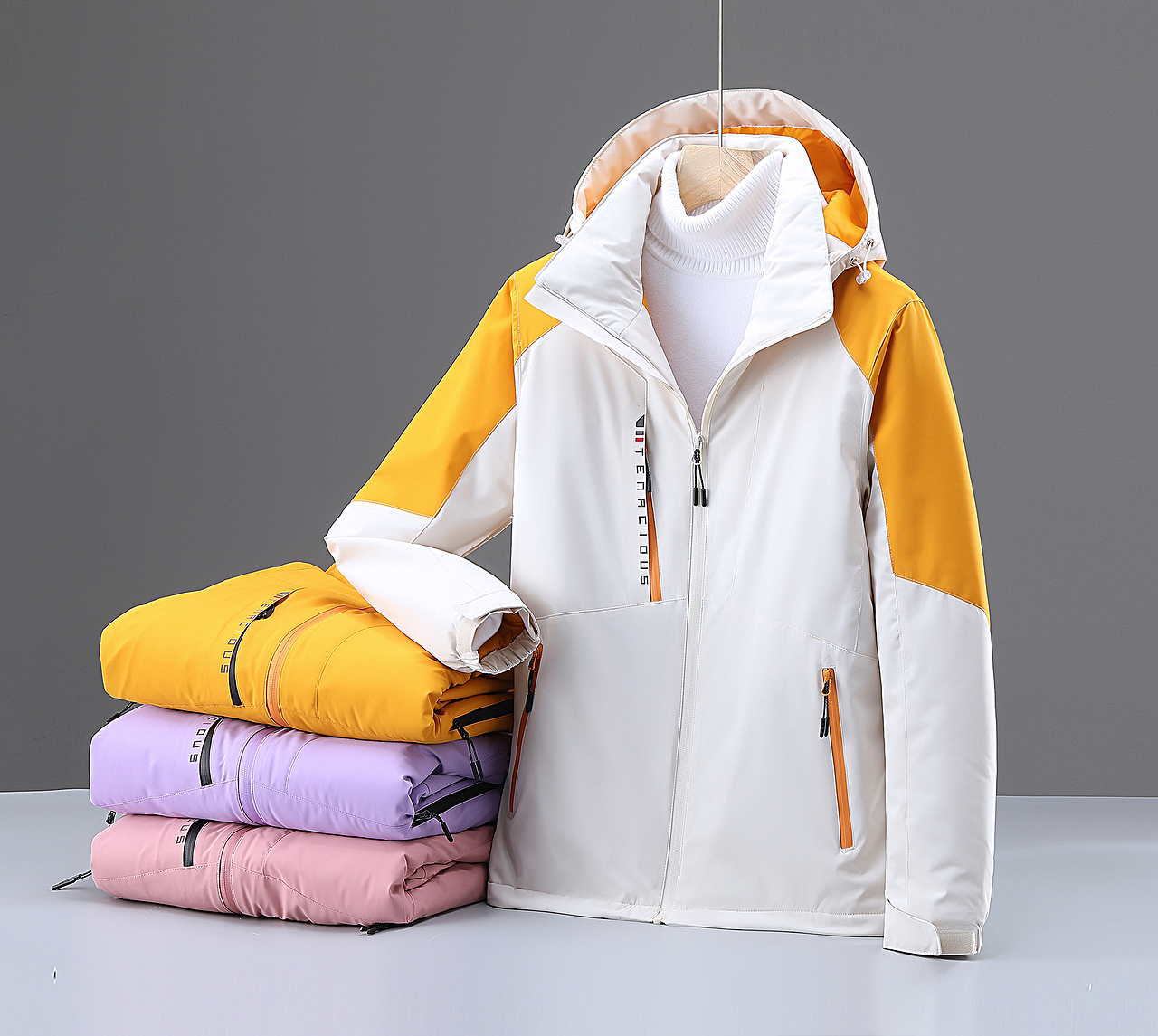 棉衣羽绒服夹克服装平铺挂拍静物产品摄影镂空立体图