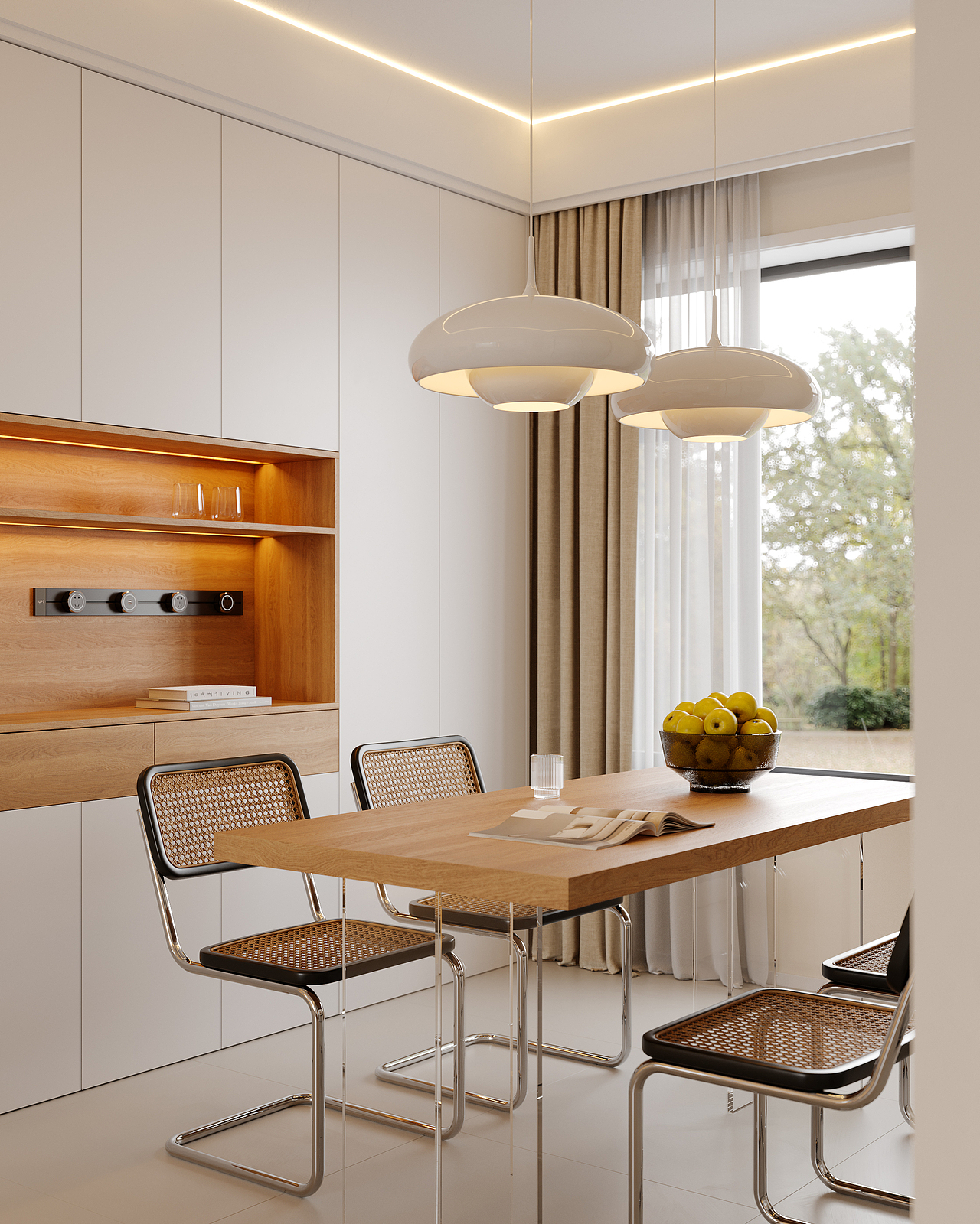 奶油原木风客餐厅