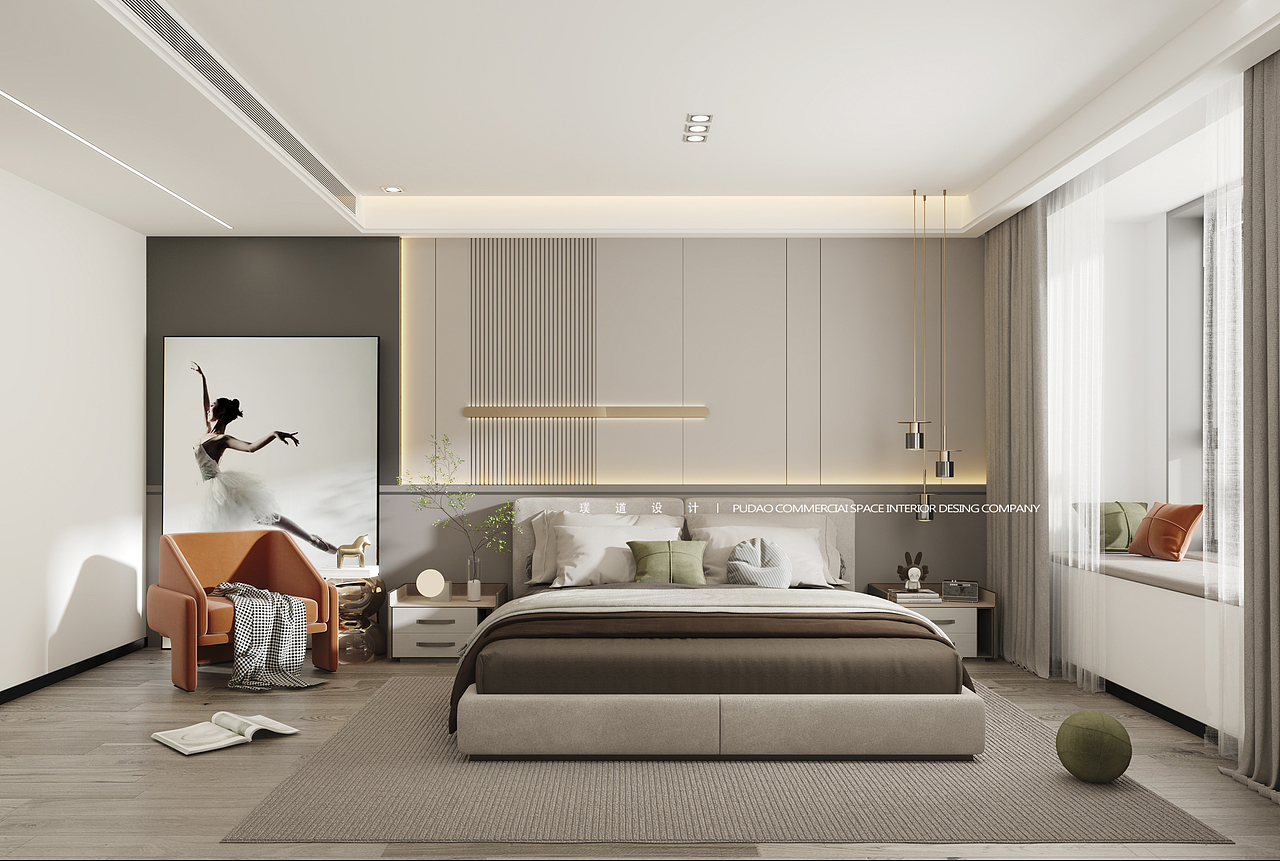 128㎡简约奶咖色，阳光里的婚房甜蜜生活