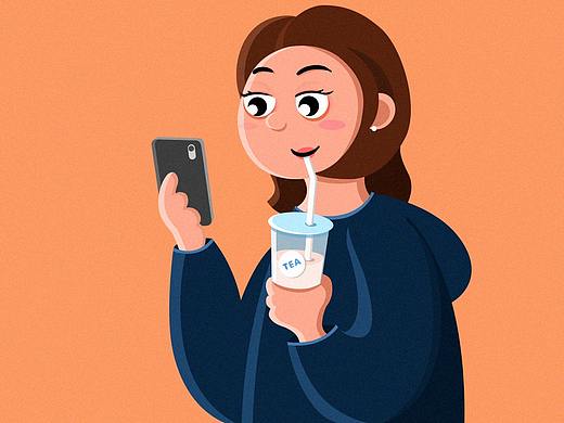 人物卡通插画打卡