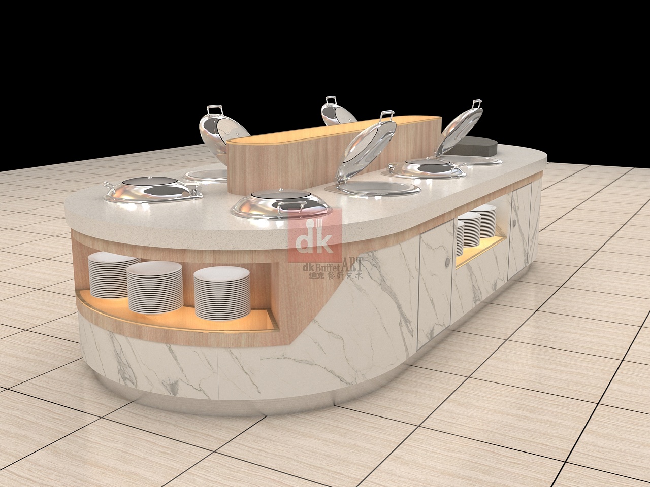 酒店自助机自助餐展示架保温餐台取餐台