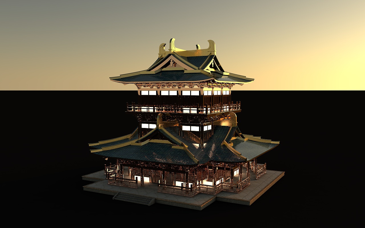 古建筑非常规渲染