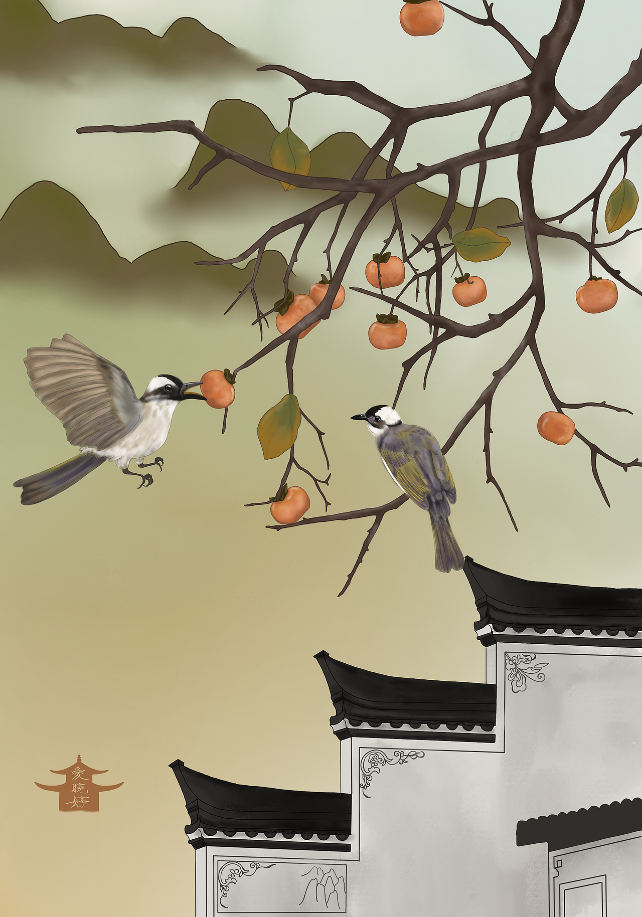 二十四节气之霜降（图ZMjc0ODMyMjA0） - 艺术插画 - 站酷设计师插画爱晚婷原创素材 - 站酷ZCOOL