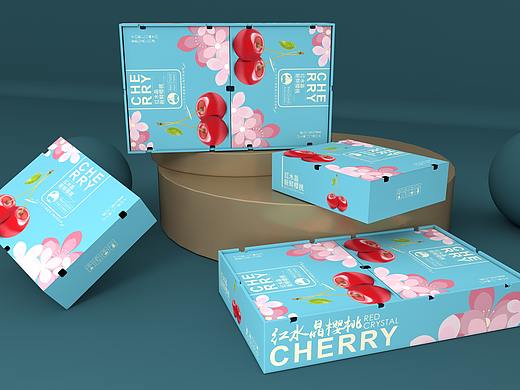 樱桃车厘子包装盒水果通用包装盒超市食品节日礼盒唯美