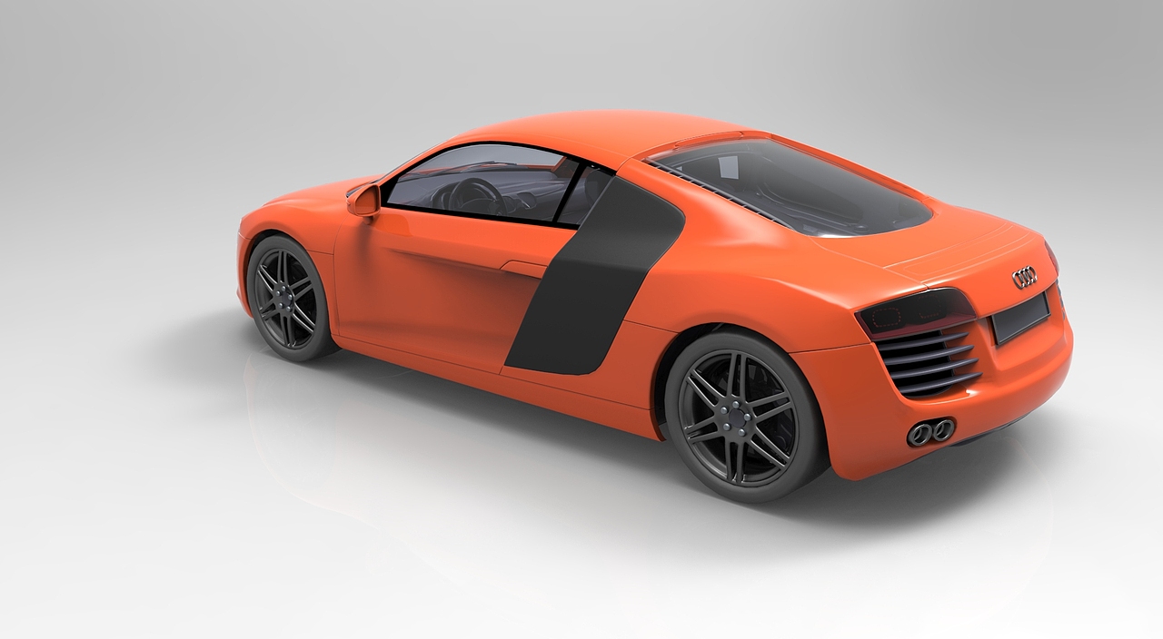 奥迪R8 两星期的建模两小时的渲染 无PS使用