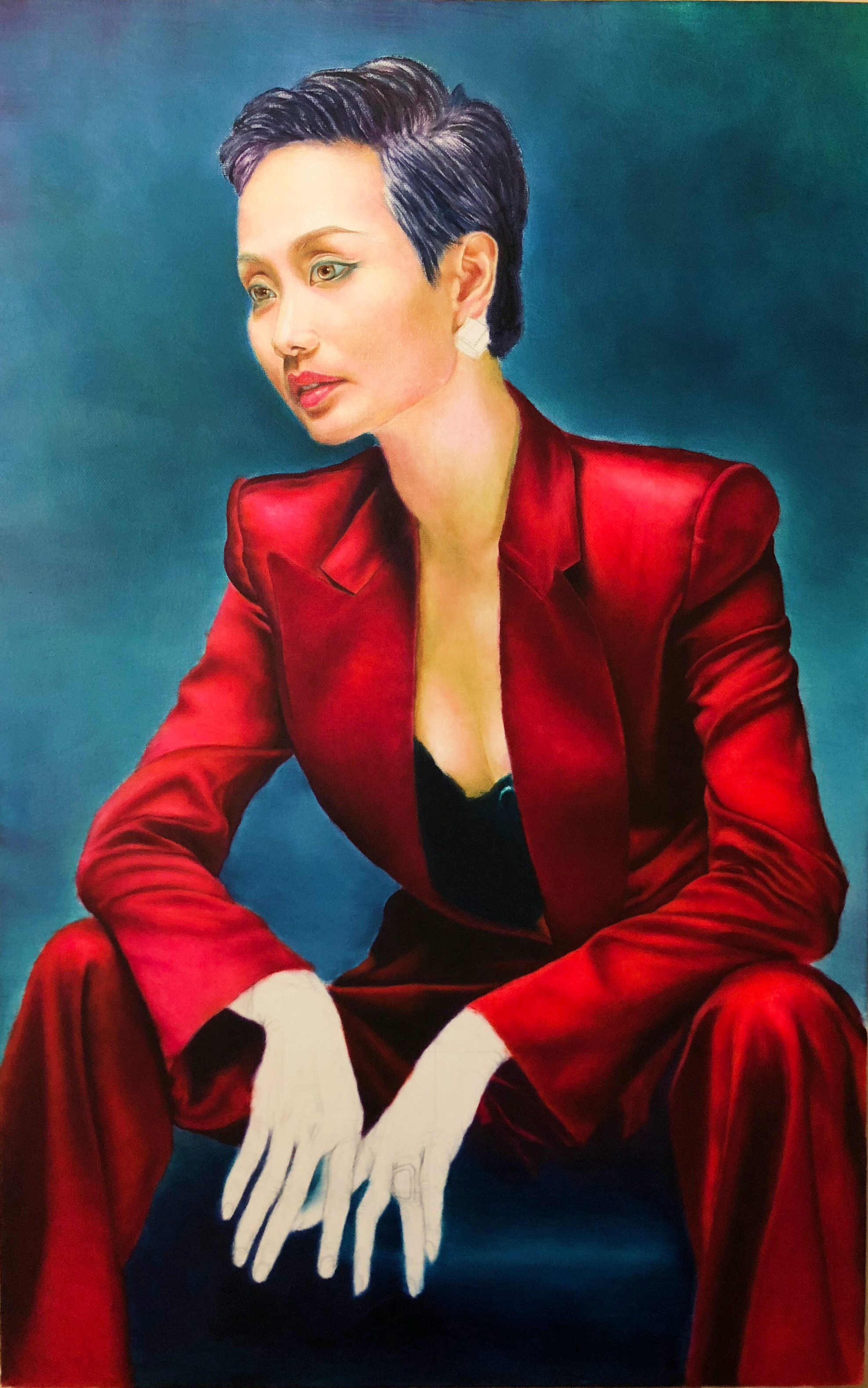 给演员李颖画的私人订制油画肖像