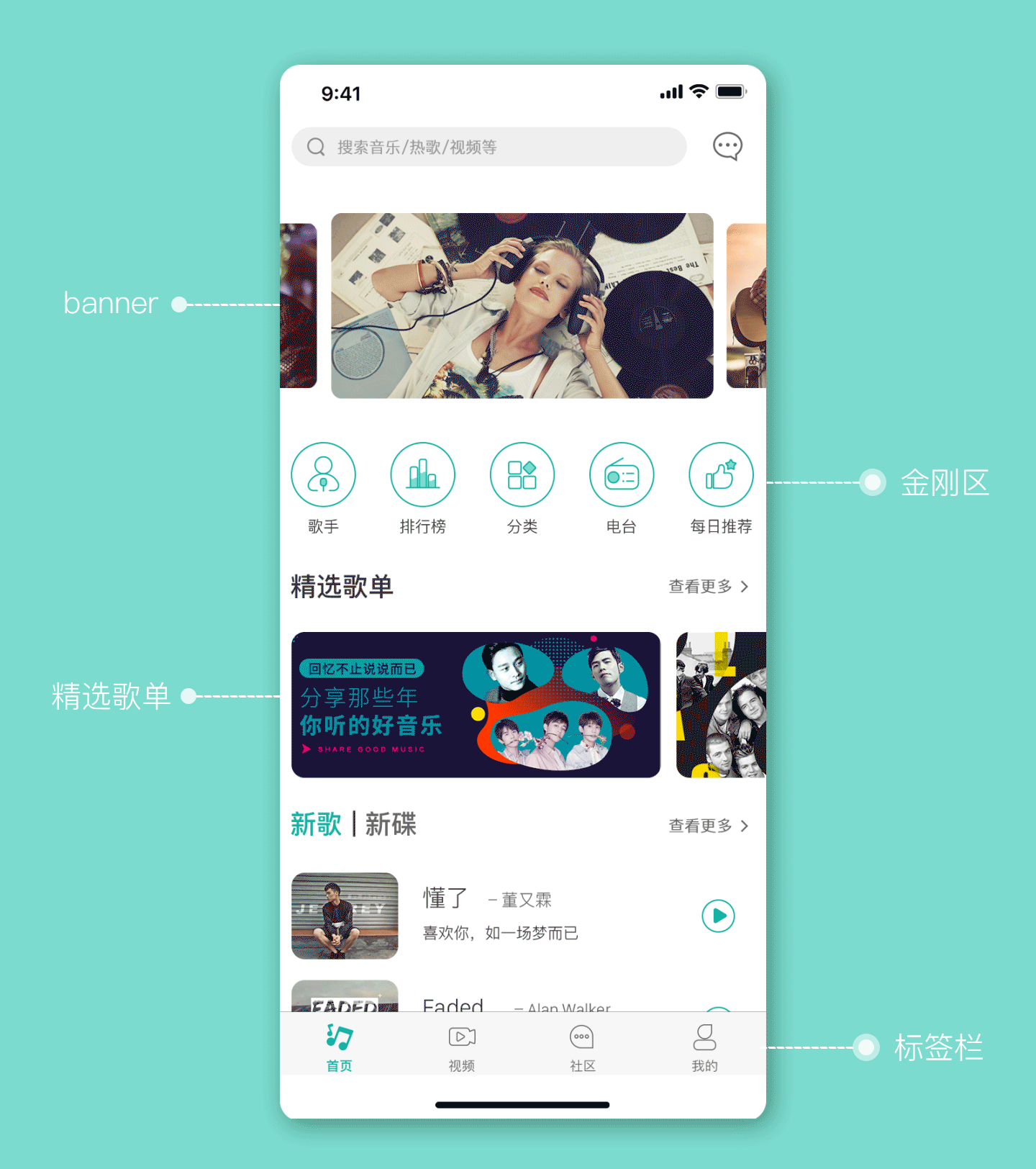 音乐APP-余音（图ZMjI2ODczNTY0） - APP界面 - 站酷设计师那不是我的花原创素材 - 站酷ZCOOL
