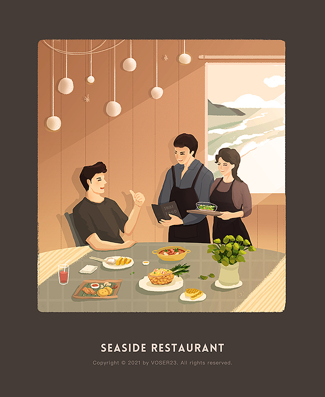 泰国菜确实很对我的胃口,因为经常光顾一家海边的饭店,热情的老板跟我尬聊了起来,还给我免了一份单。喜欢占小便宜的我还挺开心。
<br><br><br>