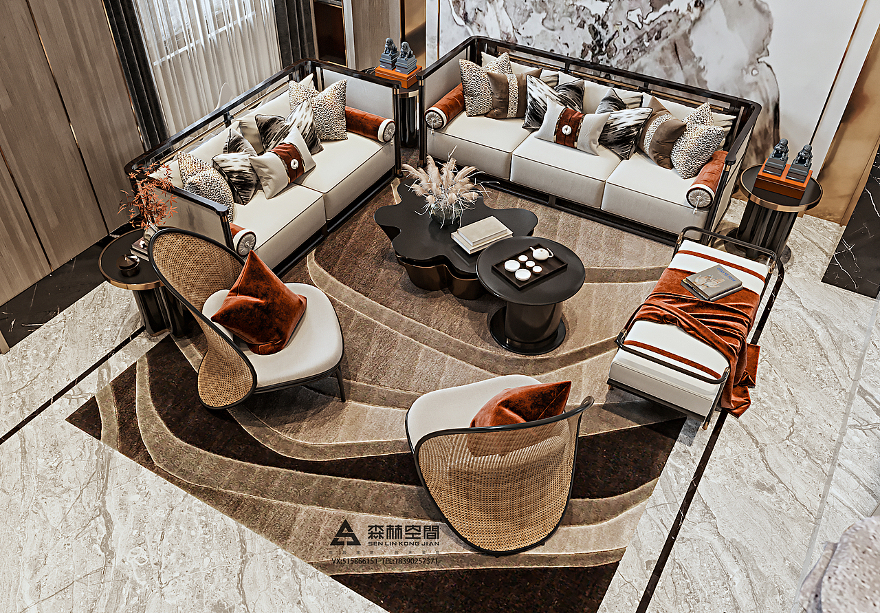 新疆 I 现代中式 I 中豪润园（图ZMTkzMDkyNzI4） - 家装设计 - 站酷设计师森林空间原创素材 - 站酷ZCOOL