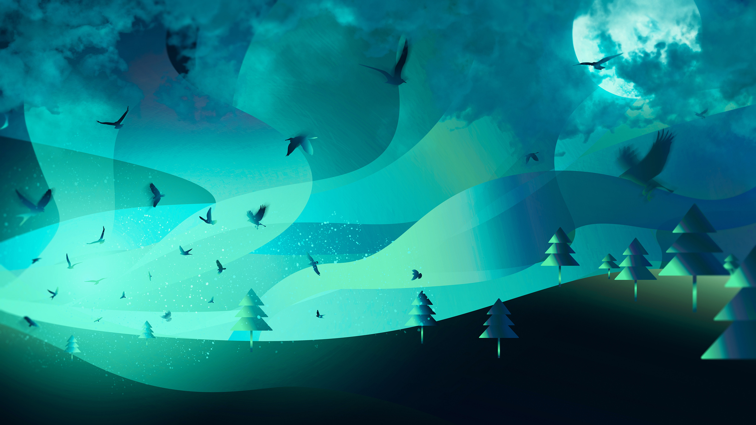 极光星空|插画|商业插画|and故鸟 - 原创作品 - 站酷 (zcool)