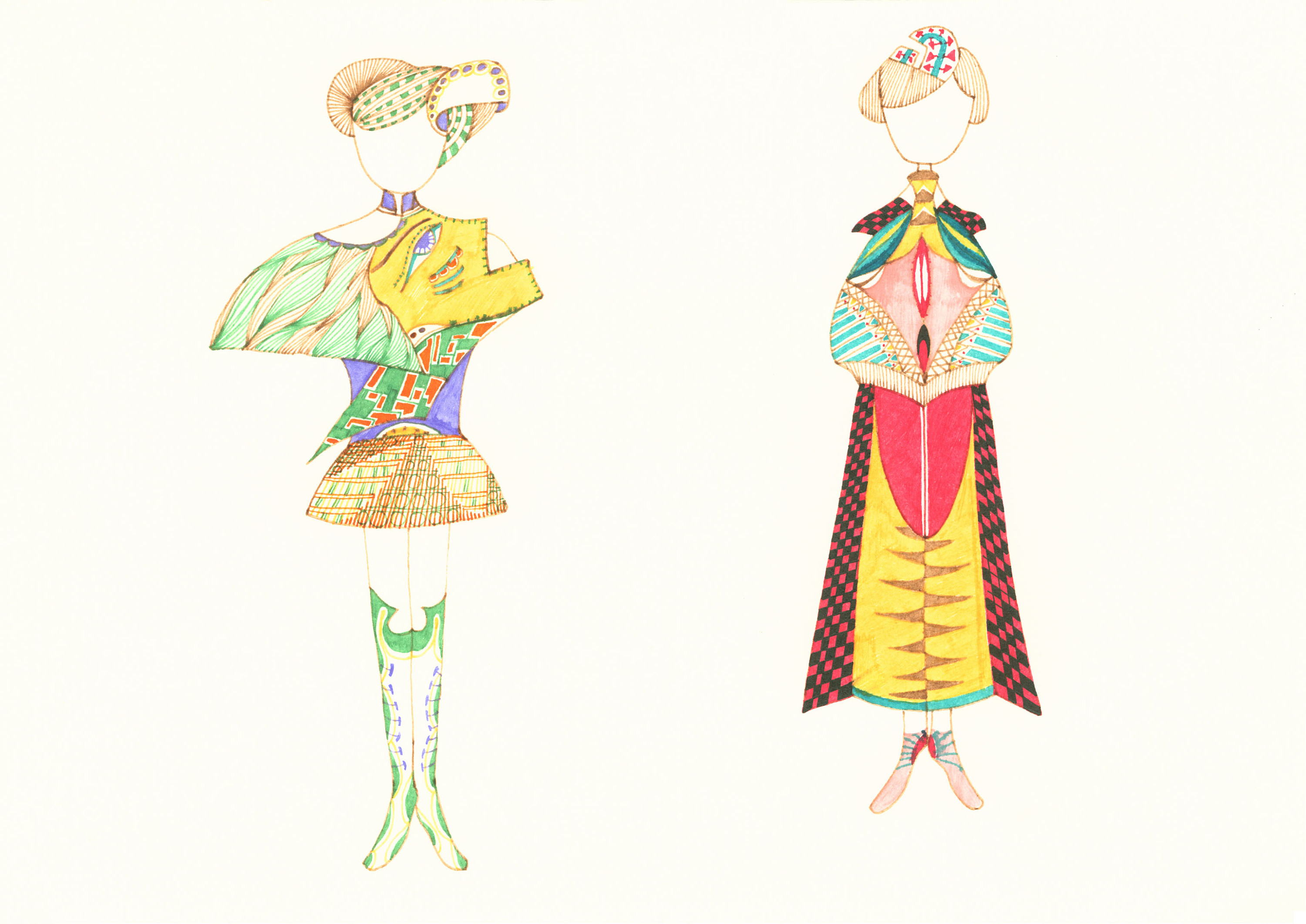 服装插图系列|插画|其他插画|毛茸茸狮子头 - 原创作品 - 站酷 (zcool