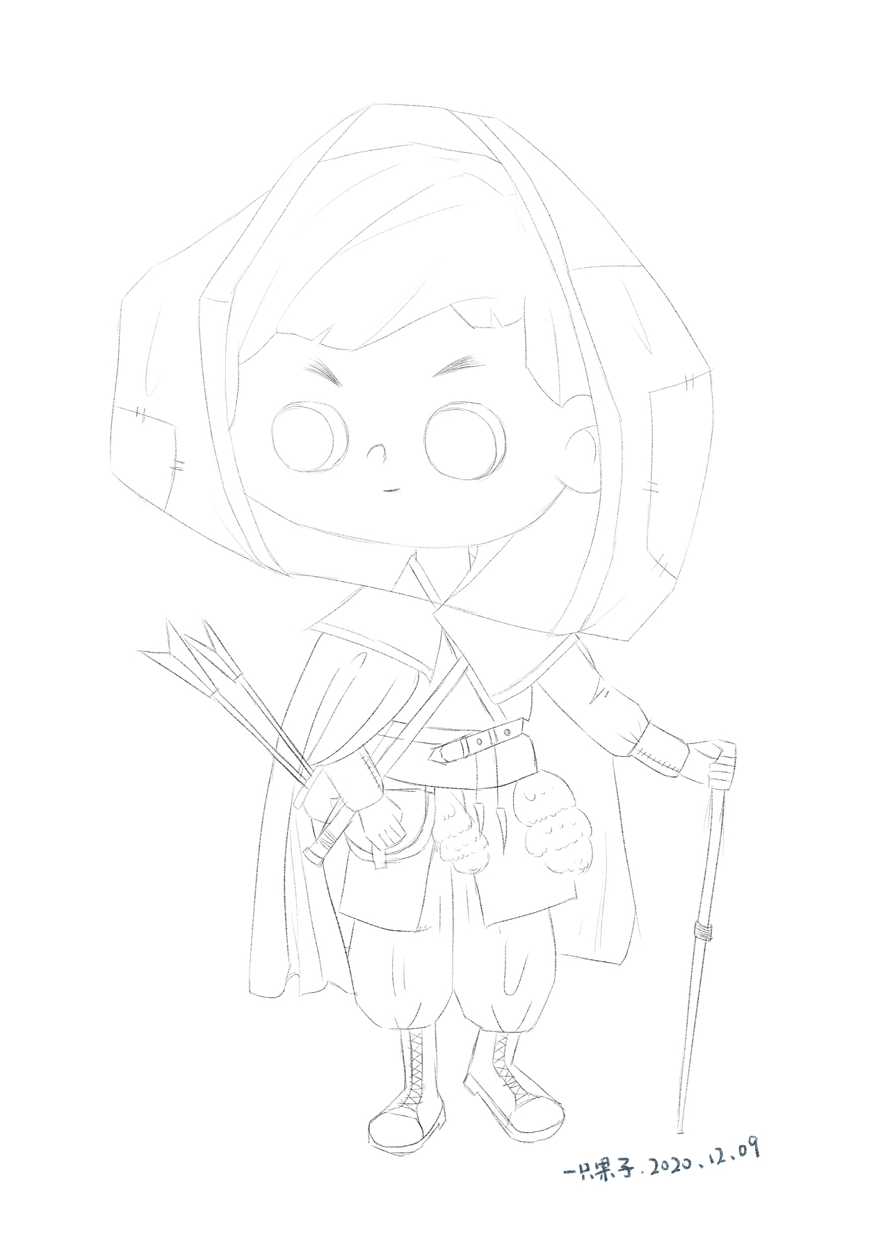 人物变形摸索水彩上色