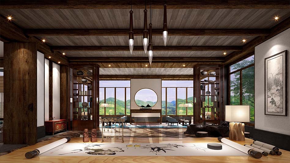 成都素食火锅店装修【论养生素食火锅餐厅装修出意境】（图ZMTQ3MzU5NDA0） - 家装设计 - 站酷设计师成都火锅店装修图原创素材 - 站酷ZCOOL