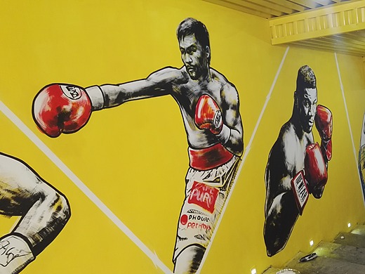 青岛拳击馆彩绘人物