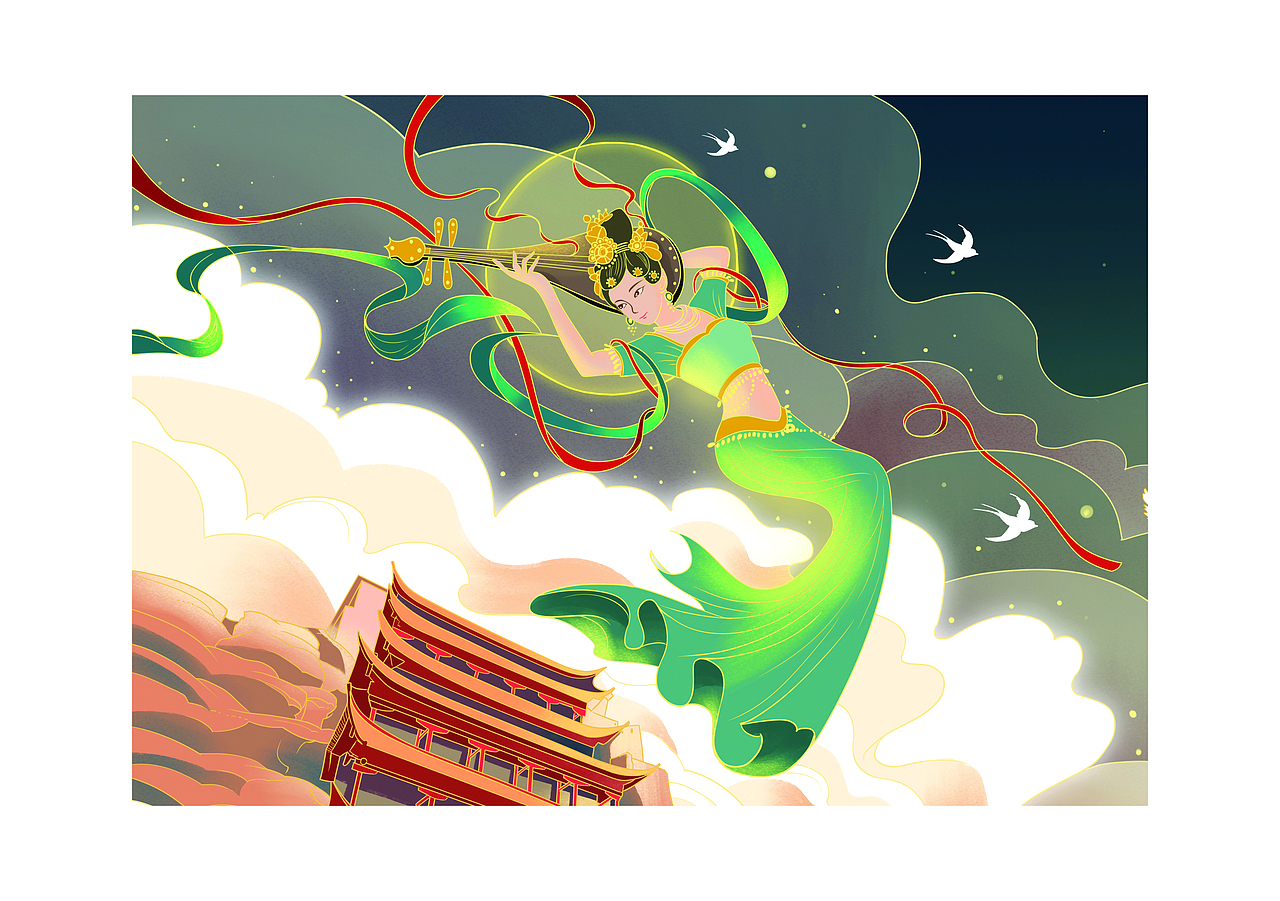 国潮风插画古风插画