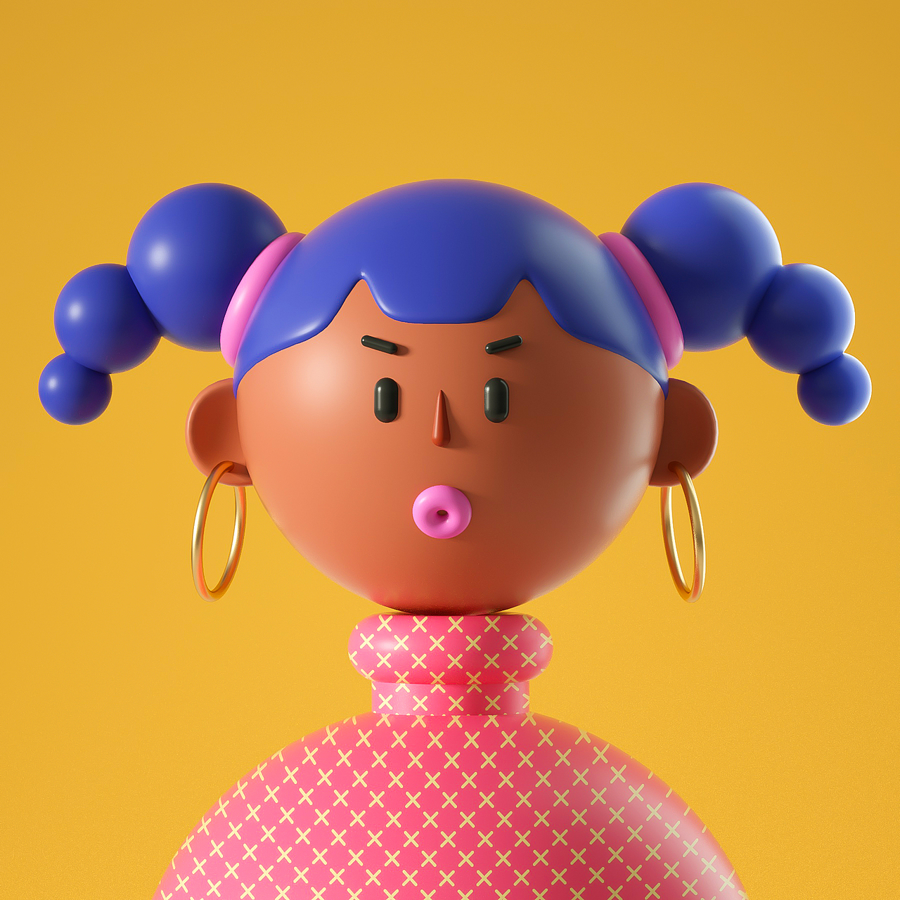 【90】简约风c4d卡通头像