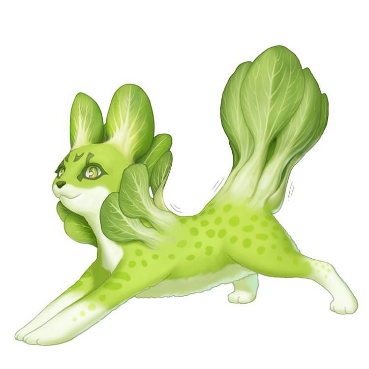 【蔬菜精灵3D模型展示】油菜猫（图ZMzI2MDk3MjQ0） - 绘本 - 站酷设计师朋吉_插画师原创素材 - 站酷ZCOOL