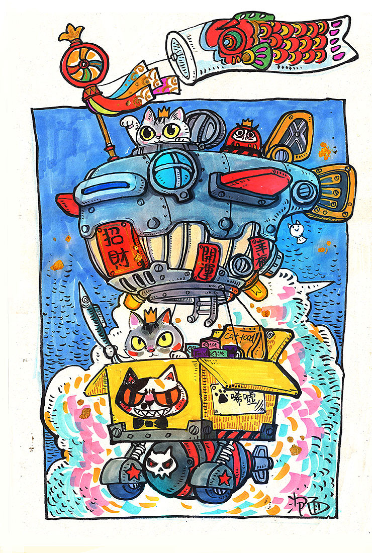 最近的手绘年画~希望大家喜欢~（图ZNTcxMzM2OTI=） - 新锐潮流插画 - 站酷设计师还是一碗泡面原创素材 - 站酷ZCOOL