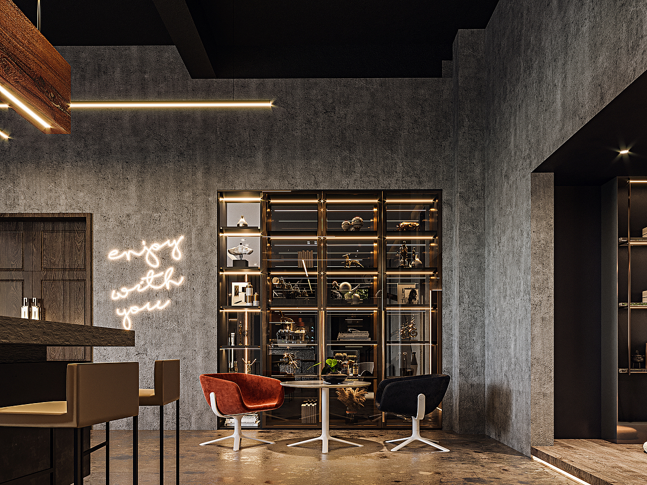 黑色工业风工装会所