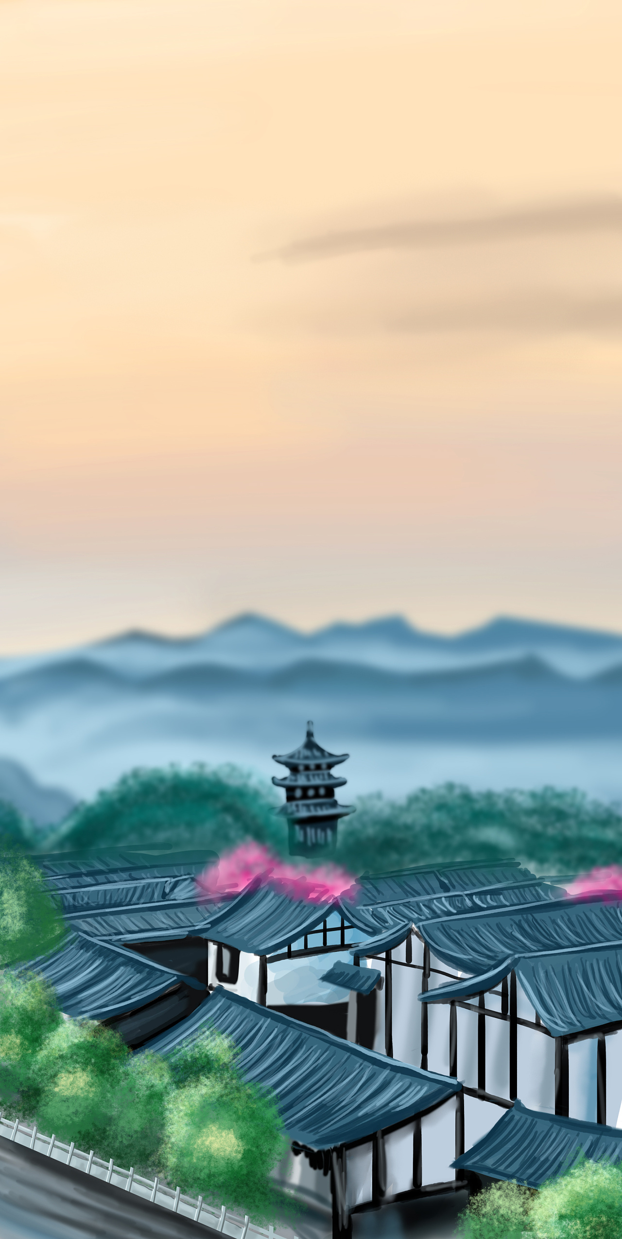 阆中古城|插画|创作习作|云翊 - 临摹作品 - 站酷 (zcool)