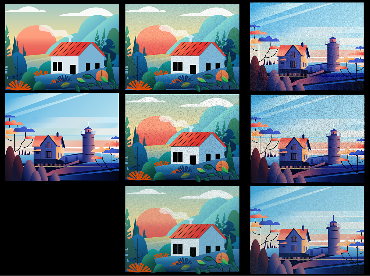 渐变色噪点质感插画（图ZMTc2NjY4OTA0） - 艺术插画 - 站酷设计师LucyLyh原创素材 - 站酷ZCOOL