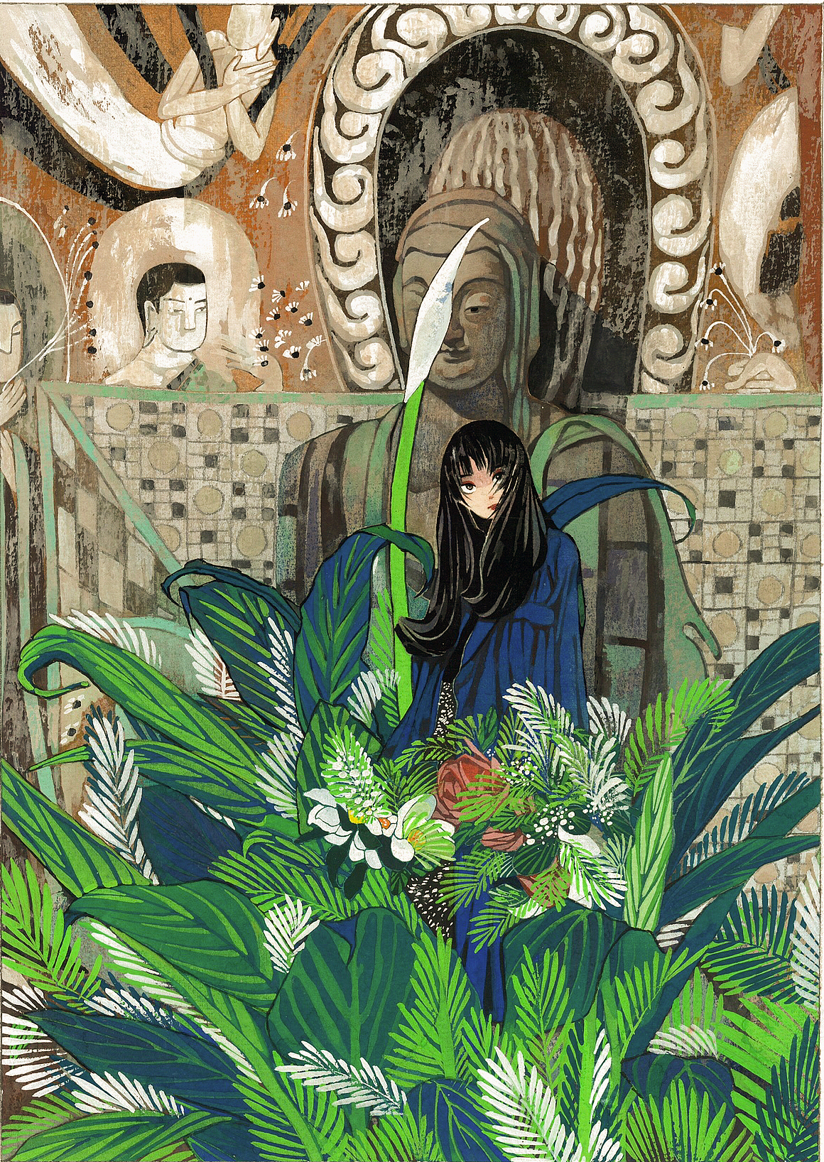 敦煌遗梦（图ZMTMwNjQ2MjUy） - 商业插画 - 站酷设计师找不到地址的月白原创素材 - 站酷ZCOOL