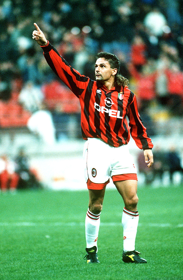 为偶像巴乔画画--巴乔在米兰!ac米兰 罗伯特巴乔