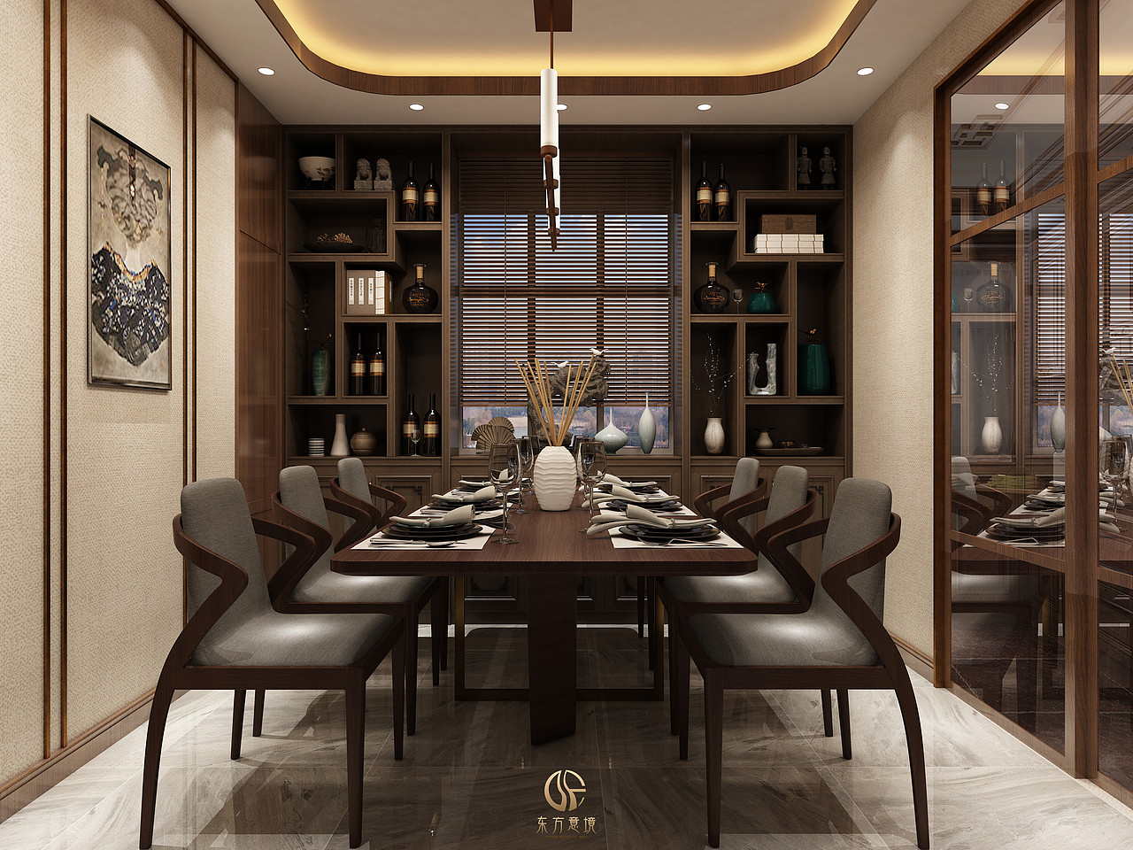 《东方意境效果表现设计》简中客餐厅案例欣赏