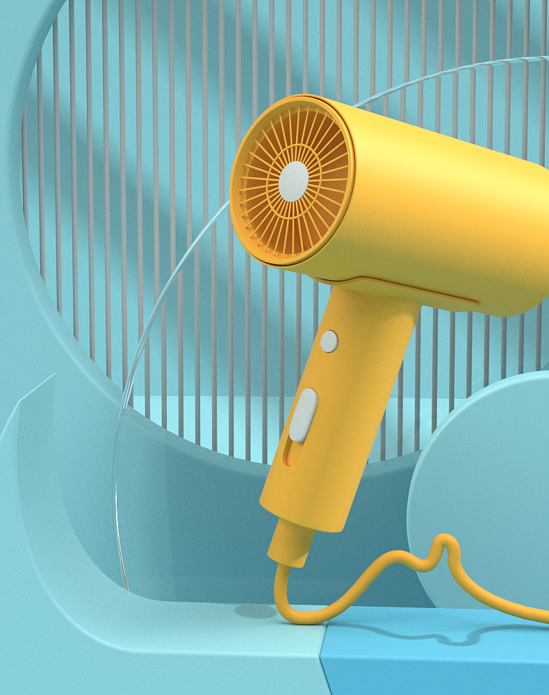 吹风机渲染（图ZMjYxNDAyNDcy） - 产品 - 站酷设计师恒彩传媒原创素材 - 站酷ZCOOL