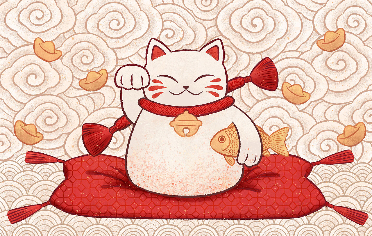 "财福"双至——双卡面图案创作