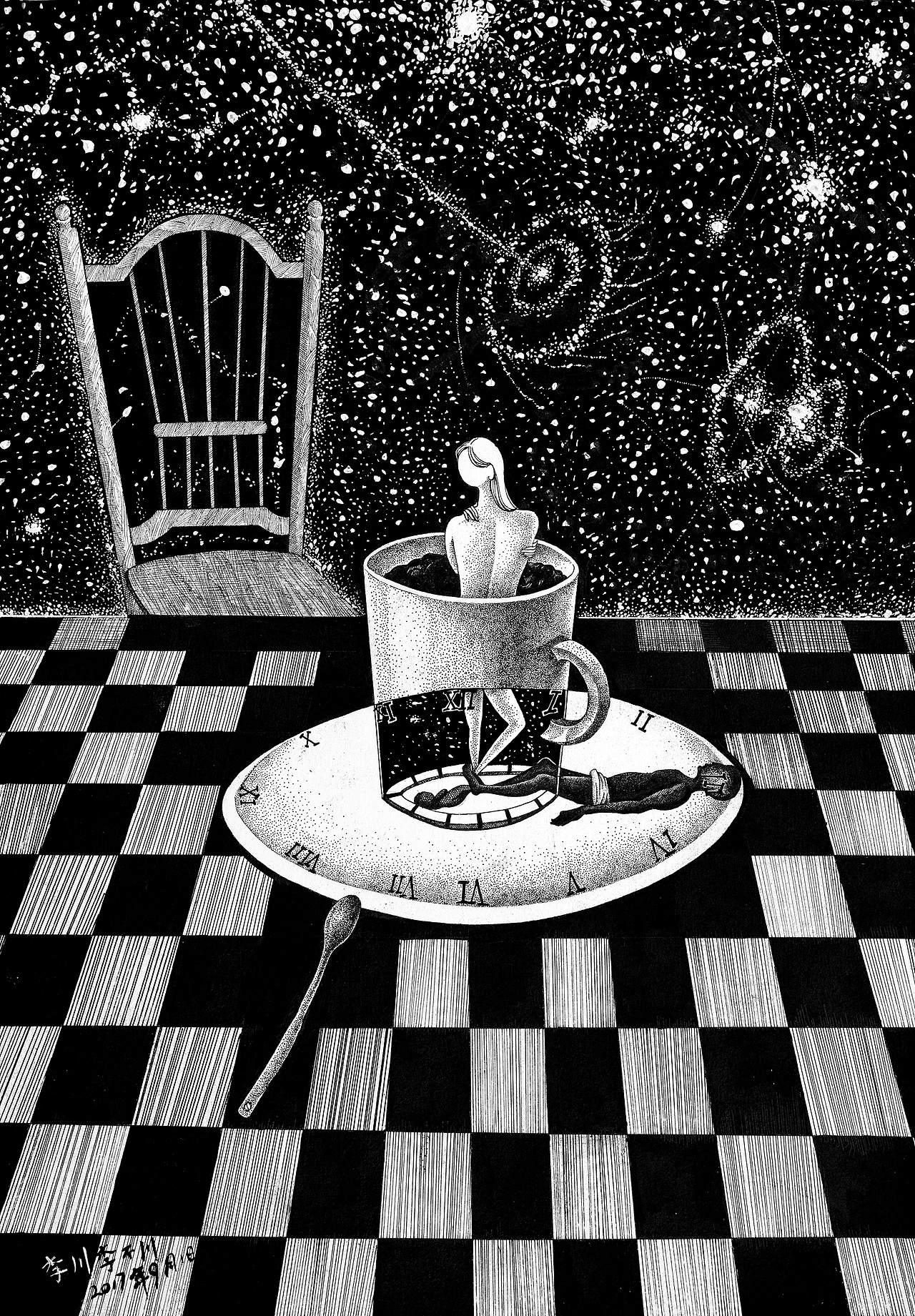 《星空》（图ZOTE5MTU0MjA=） - 绘画 - 站酷设计师李川李不川原创素材 - 站酷ZCOOL