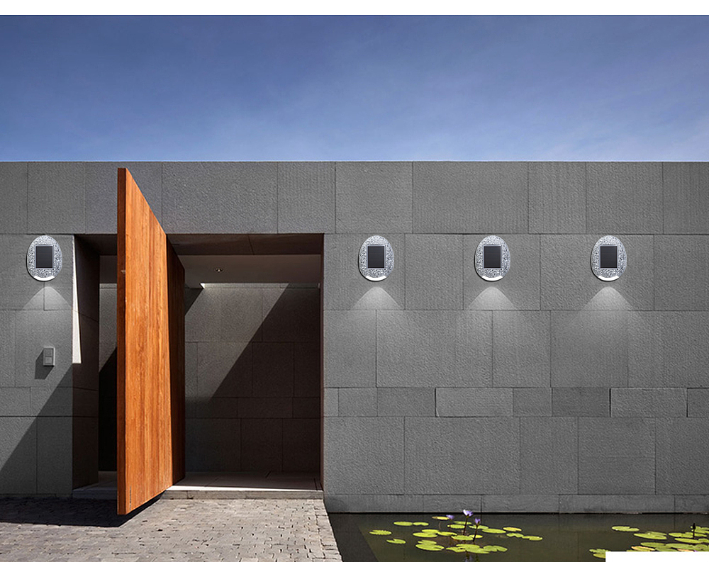 太阳能树脂石头灯壁灯