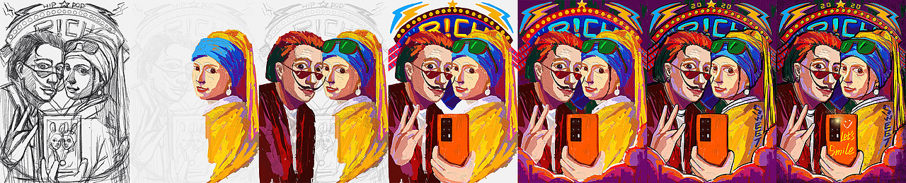 当戴珍珠耳环的少女和达利同框时！（图ZMjA4MDIwMzc2） - 创作习作 - 站酷设计师sweetZ原创素材 - 站酷ZCOOL