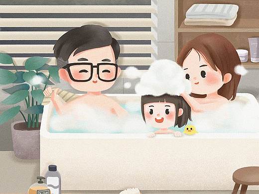一家人泡澡